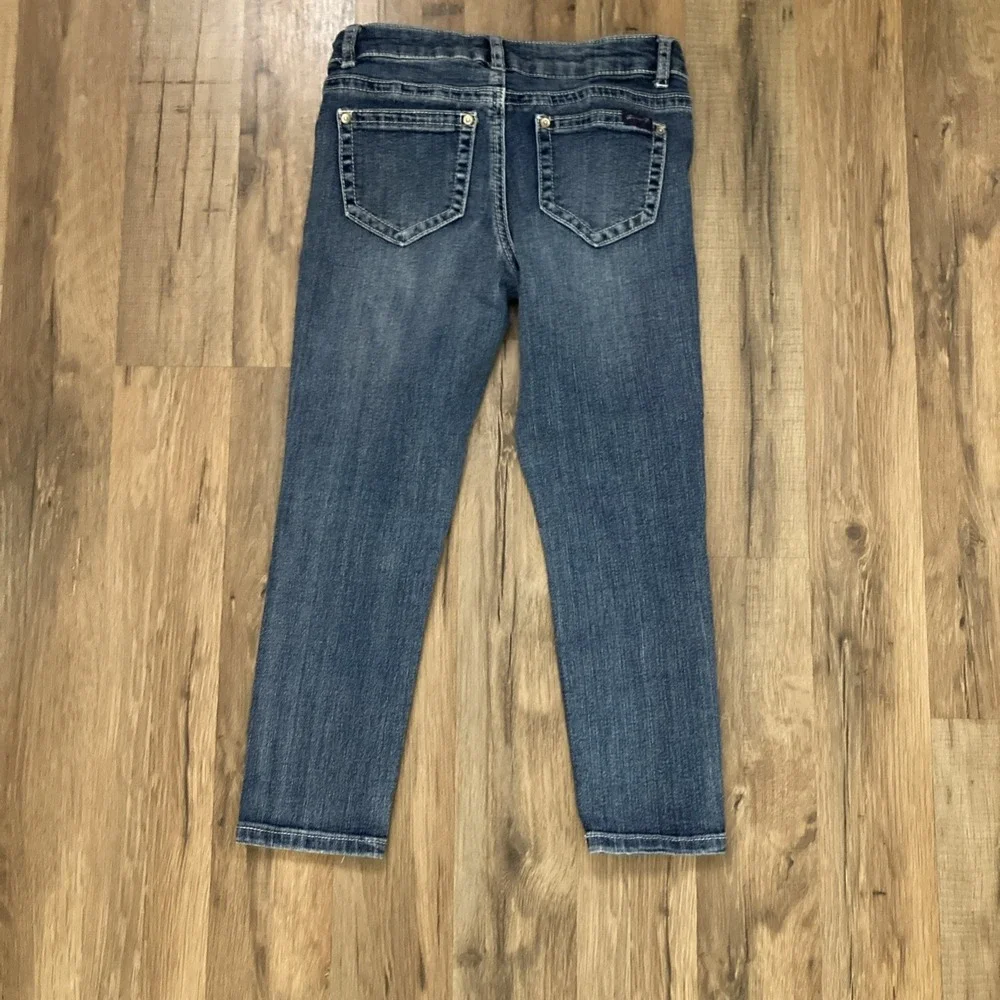 7 Seven Jeans Girls Size 10 Embroiderer Skinny Stretch Jeans  Medium Wash Spring